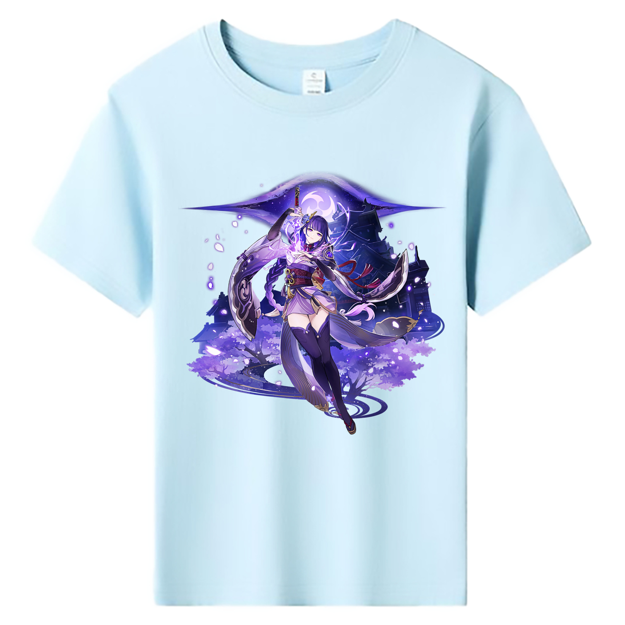 げんし神 雷電将軍 らいでんしょうぐん genshin Raiden Shogun 綿100％キッズTシャツ（フロントプリント）